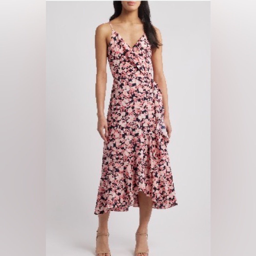 CHElSEA28, Faux Wrap MIDI Dress